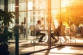 Business people at work in a glass luxury office space Royalty Free Stock Photo