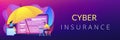 Cyber insurance concept banner header.