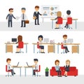 Business people work at office vector cartoon character Royalty Free Stock Photo