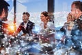 Business people that work together in office. Concept of teamwork and partnership Royalty Free Stock Photo