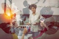 Business people that work together in office. Concept of teamwork and partnership. Double exposure Royalty Free Stock Photo