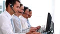 Business people working in call center