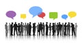 Business People Working Discussion Speech Bubbles Concept