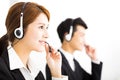 Business people working with headset in office Royalty Free Stock Photo