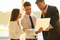 Business People working on a laptop. Team work Royalty Free Stock Photo