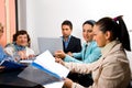 Business people working at meeting in office Royalty Free Stock Photo