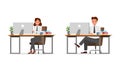 Business people working in office character vector design. no22 Royalty Free Stock Photo