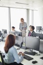 Business people working in an open plan office Royalty Free Stock Photo