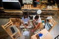 Business people working together at their cafe store Royalty Free Stock Photo