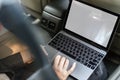 Business People Working Using Laptop Car Inside Royalty Free Stock Photo