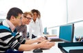 Business people young multi ethnic computer desk Royalty Free Stock Photo