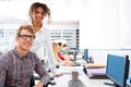 Business people young multi ethnic computer desk Royalty Free Stock Photo