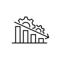 Business performance decline icon. Productivity drop and process efficiency loss symbol Royalty Free Stock Photo