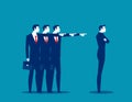 Business person blamed by his companions. Business vector illustration