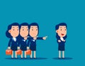 Business person blamed by his companions. Business vector illustration