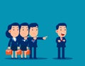 Business person blamed by his companions. Business vector illustration