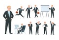 Business person. Businessman character, professional worker in different office business activity. Cartoon isolated