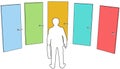 Business person choose doors choices decision