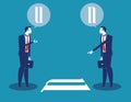 Business person and different points of view. Concept business vector illustration
