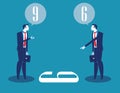 Business person and different points of view. Concept business vector illustration