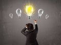 Business person having an idea light bulb concept Royalty Free Stock Photo