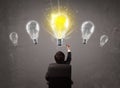 Business person having an idea light bulb concept Royalty Free Stock Photo