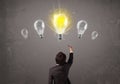 Business person having an idea light bulb concept Royalty Free Stock Photo