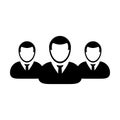 Business person icon vector male group of persons symbol avatar for business management team in flat color glyph pictogram Royalty Free Stock Photo