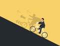 Business person ride a bicycle and the vision with success.