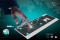Business person touching digital keyboard Royalty Free Stock Photo