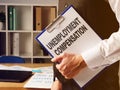 Business photo is showing printed text unemployment compensation