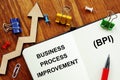 Business photo shows hand written text Business process improvement BPI Royalty Free Stock Photo