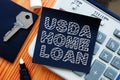 Business photo shows hand written text usda home loan Royalty Free Stock Photo