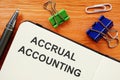 Business photo shows printed text Accrual Accounting Royalty Free Stock Photo