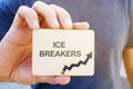 Business photo shows printed text Ice Breakers Royalty Free Stock Photo