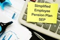 Business photo shows printed text Simplified Employee Pension Plan SEP