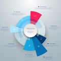 Business pie chart, diagram, graph in blue and red colours Royalty Free Stock Photo