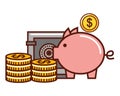 business piggy bank money coins safe box