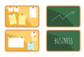 Business pin board and blackboard