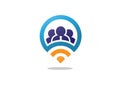 Business pin locator and WiFi logo