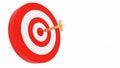 business plan achieves goals A picture of the success of the goals set. red circle target with arrow on white background,3d Royalty Free Stock Photo