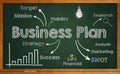 Business plan on chalkboard Royalty Free Stock Photo