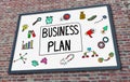 Business plan concept on a billboard Royalty Free Stock Photo