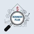 Business Plan concept with icons set.