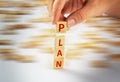 Business plan concept, business person is making plans Royalty Free Stock Photo