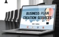 Business Plan Creation Services on Laptop in Meeting Room. 3D.