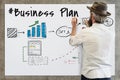 Business plan flowchart drawing sketch Concept