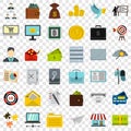 Business plan icons set, flat style Royalty Free Stock Photo