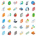 Business plan icons set, isometric style Royalty Free Stock Photo