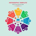 Business plan infographics template with eight options